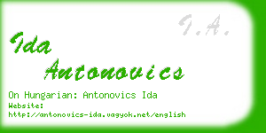 ida antonovics business card